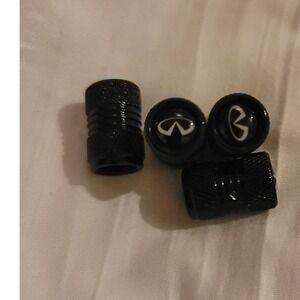 Infiniti Black Tire Valve Stem‎ Caps Covers Set Dust Proof Car Auto